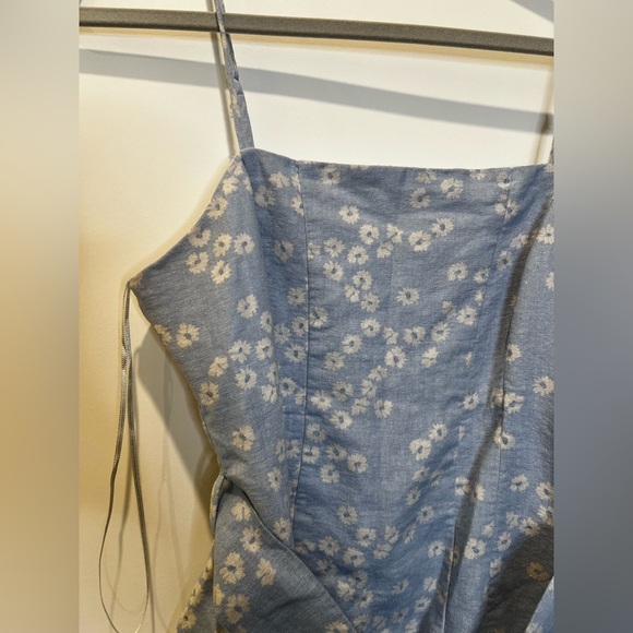 Zara Blue Floral Mini Dress Size Medium - Picture 11 of 11